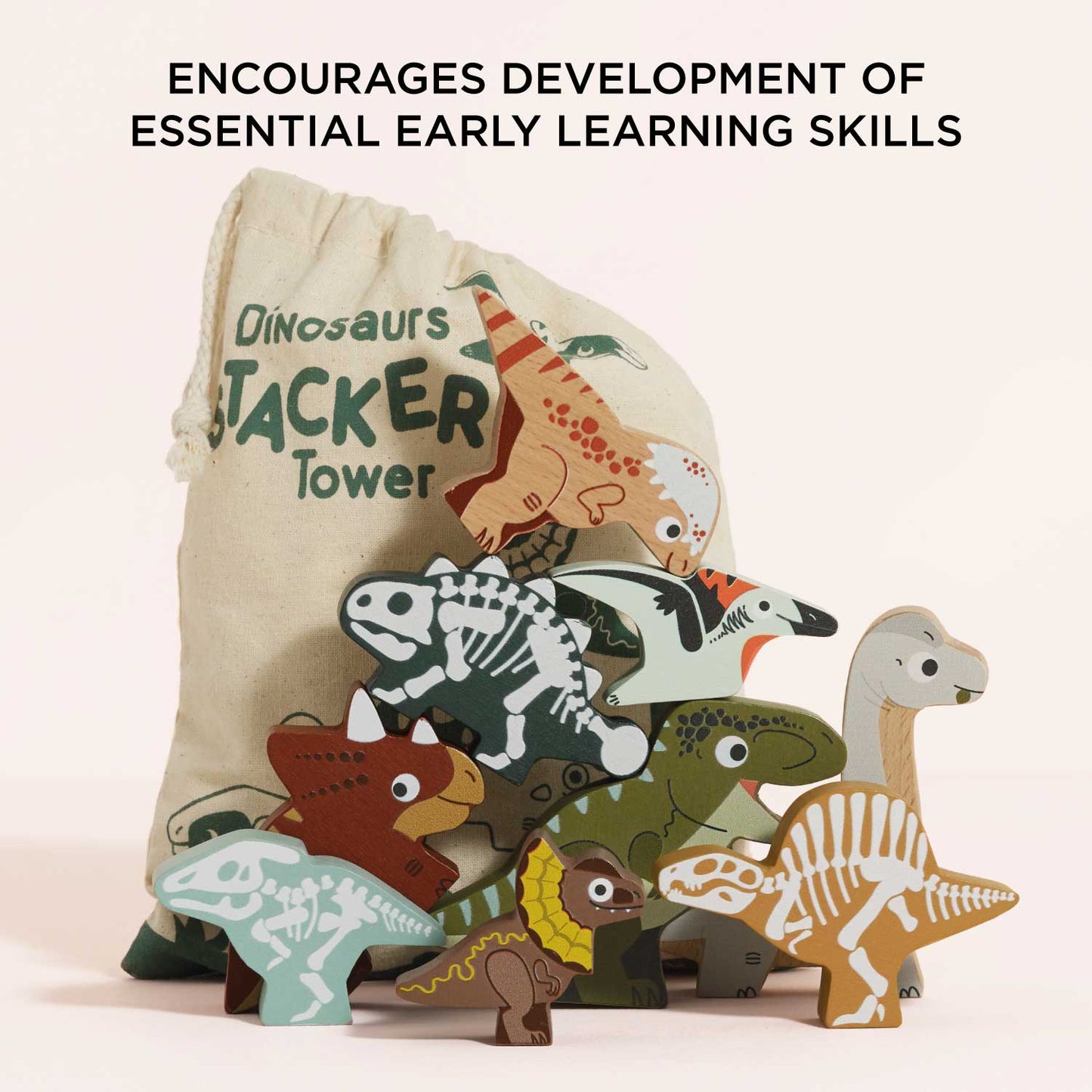 Jurassic Stacking Dinosaurs & Bag - Toby Tiger UK