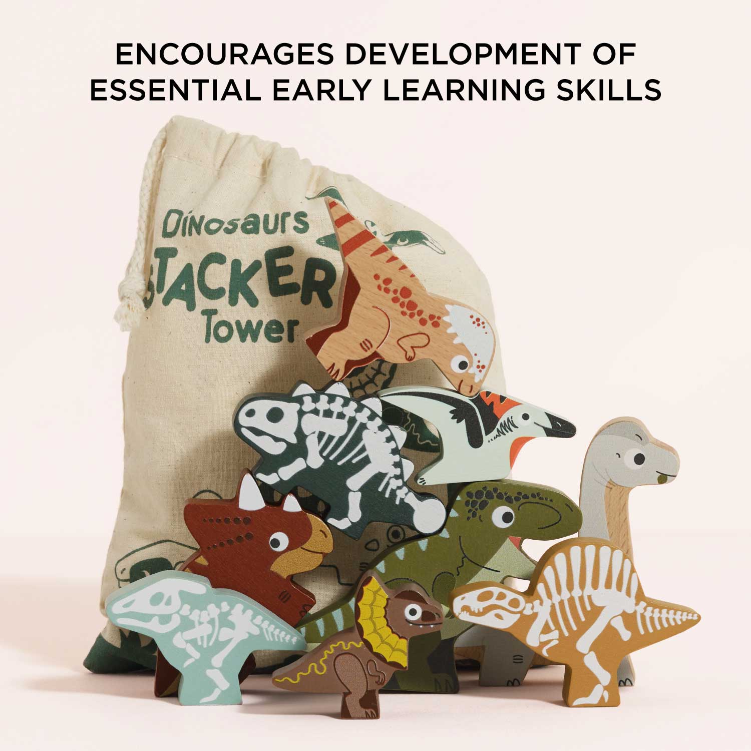 Jurassic Stacking Dinosaurs & Bag - Toby Tiger UK
