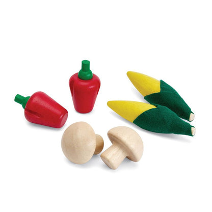Fresh Produce Set D (Corn on the Cob, Mushrooms & Red Bell Peppers) - Toby Tiger