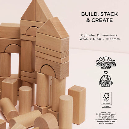 Natural Wood Building Blocks - Toby Tiger UK