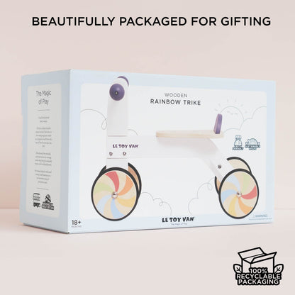 Wooden Rainbow Ride On Trike - Toby Tiger