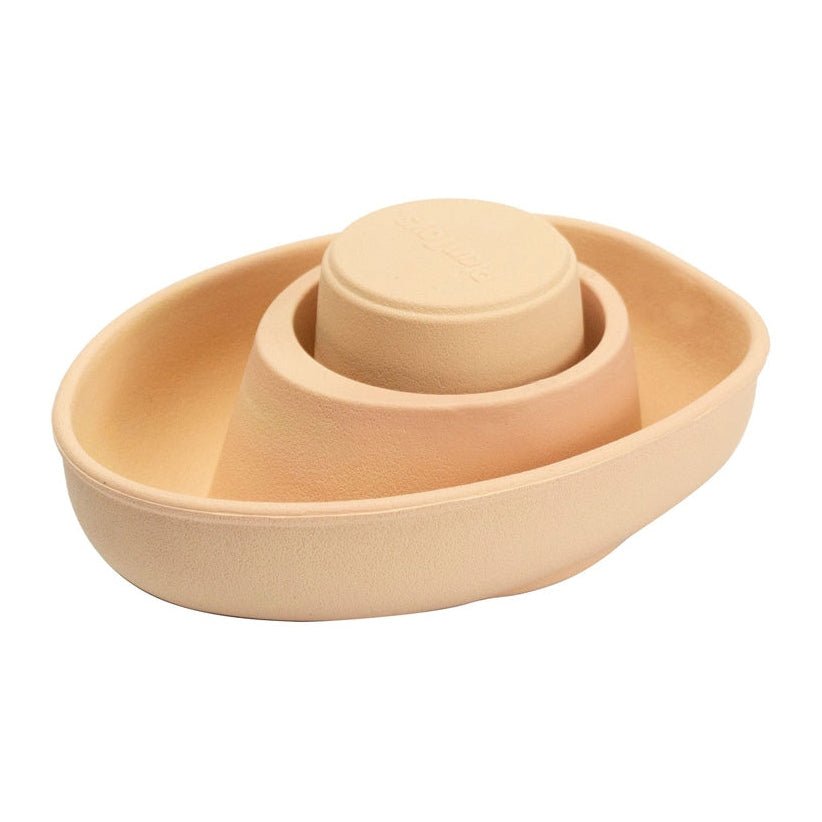 PlanToys Rubber Convertible Boat - Pastel Orange - Toby Tiger