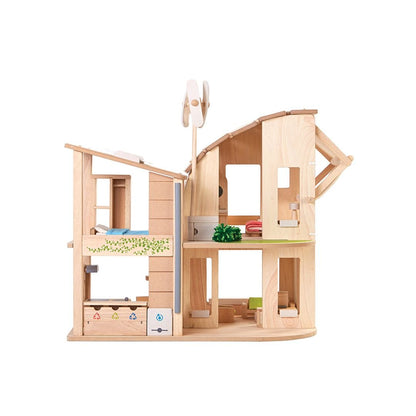 PlanToys Green Dollhouse With Furniture - Toby Tiger