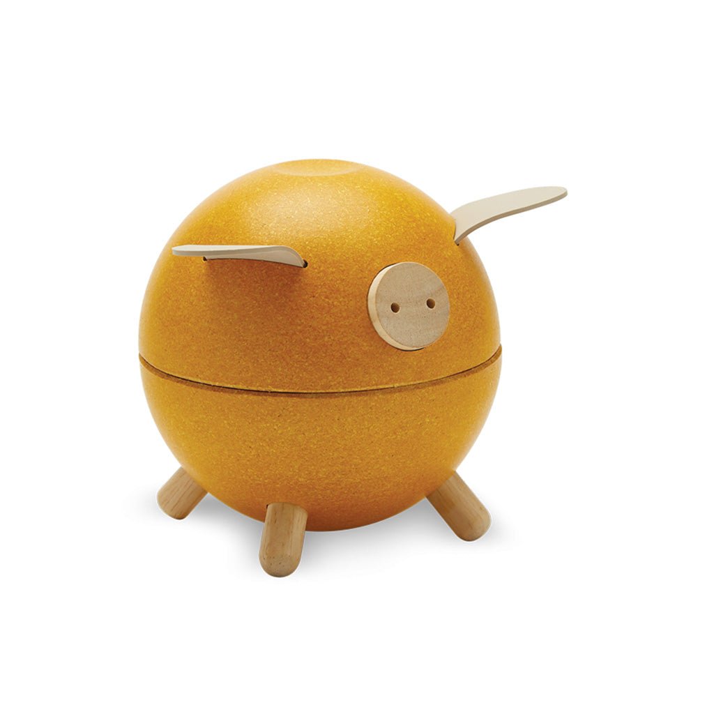 PlanToys Piggy Bank - Yellow - Toby Tiger