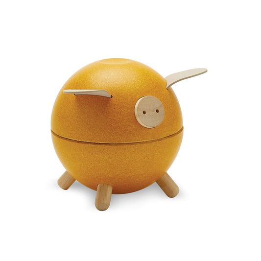 PlanToys Piggy Bank - Yellow - Toby Tiger