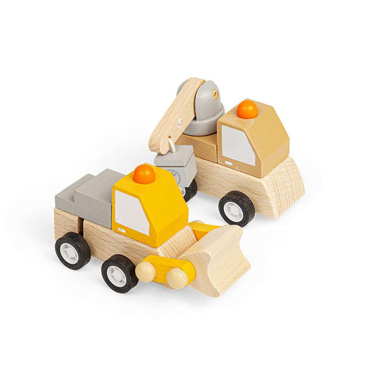 Wind Up Trucks - Crane, Digger (Pk 2) - Toby Tiger