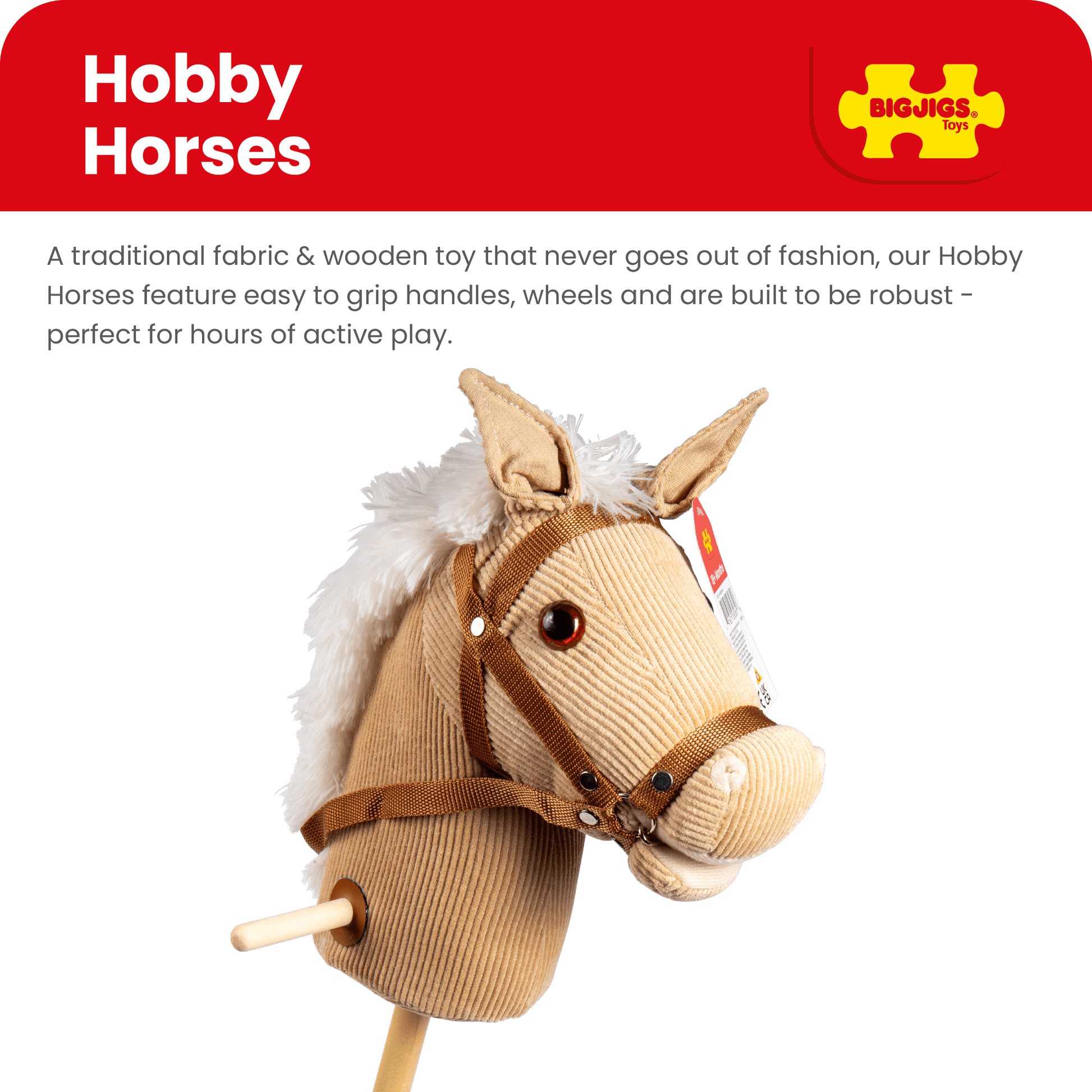 Cord Hobby Horse - Toby Tiger