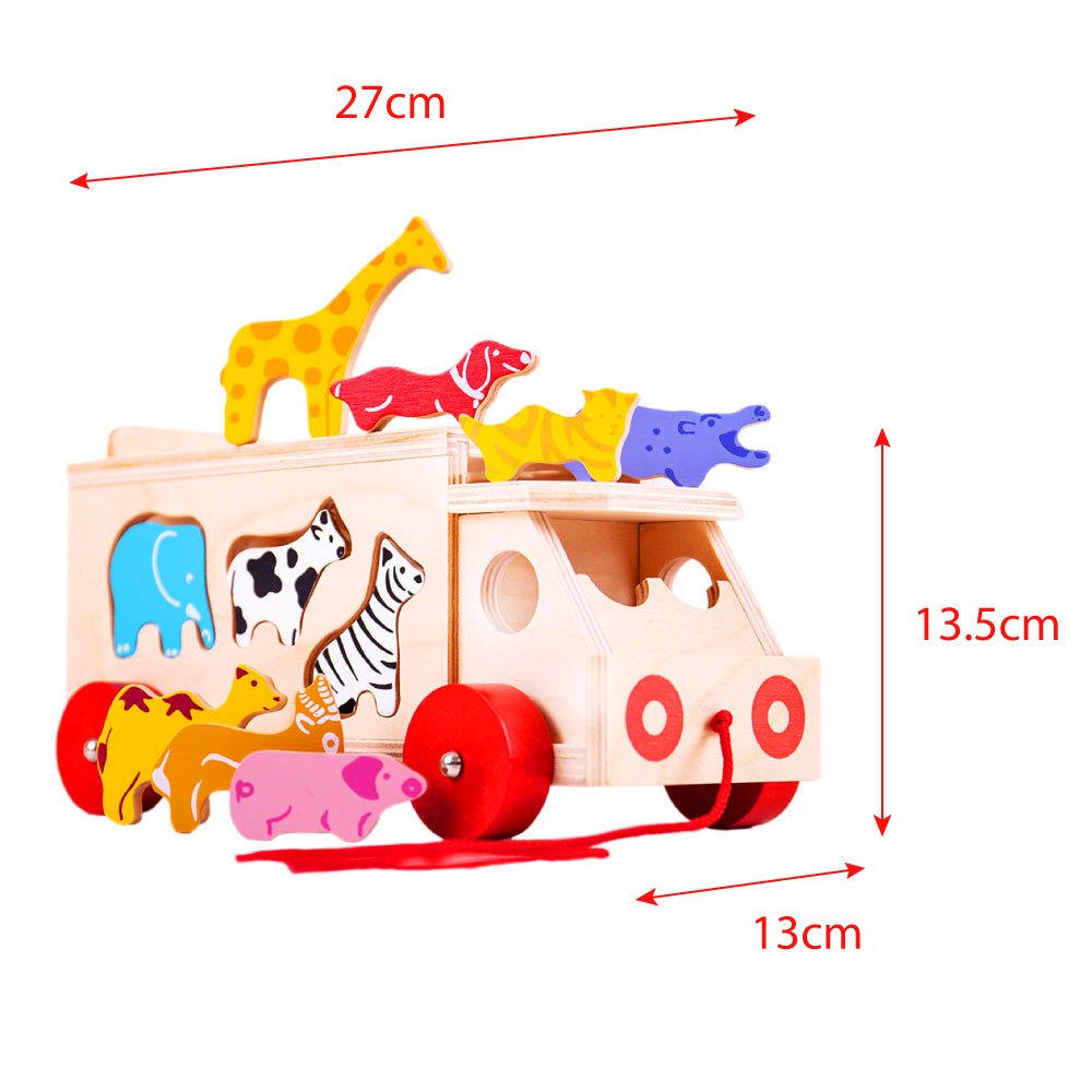 Animal Shape Lorry - Wooden Toy - Toby Tiger