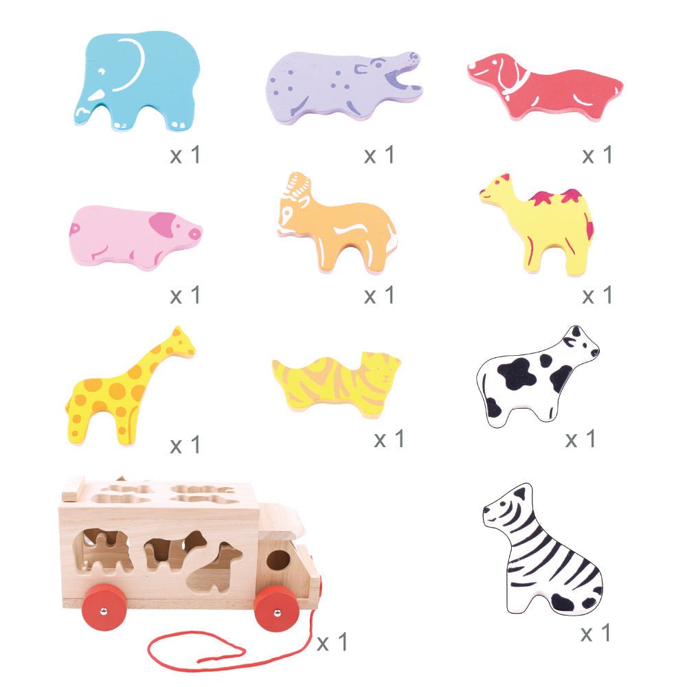 Animal Shape Lorry - Wooden Toy - Toby Tiger
