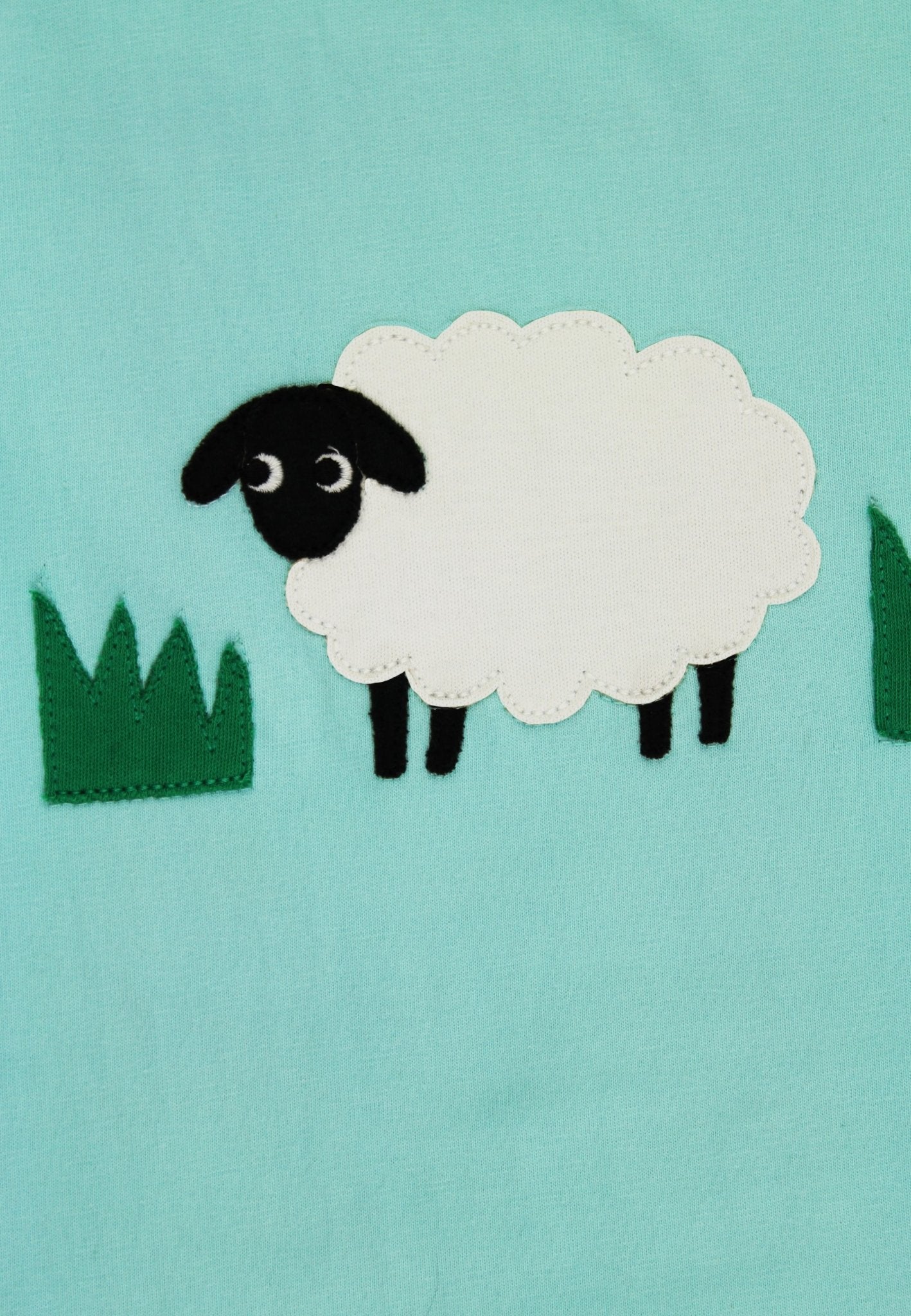 Organic Sheep Applique Blue Sleepsuit - Toby Tiger