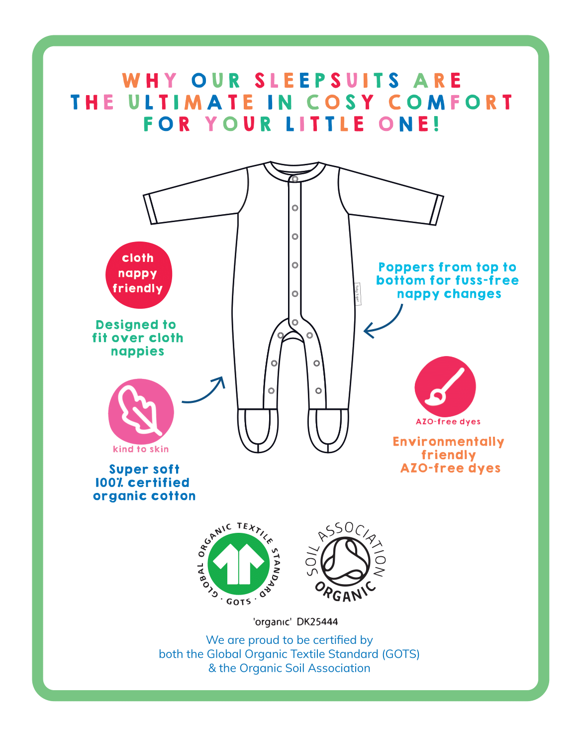Organic Fire Engine Applique Sleepsuit - Toby Tiger UK Retail