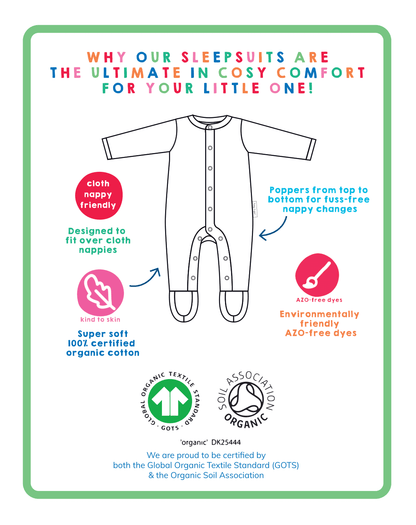 Organic Fire Engine Applique Sleepsuit - Toby Tiger UK Retail