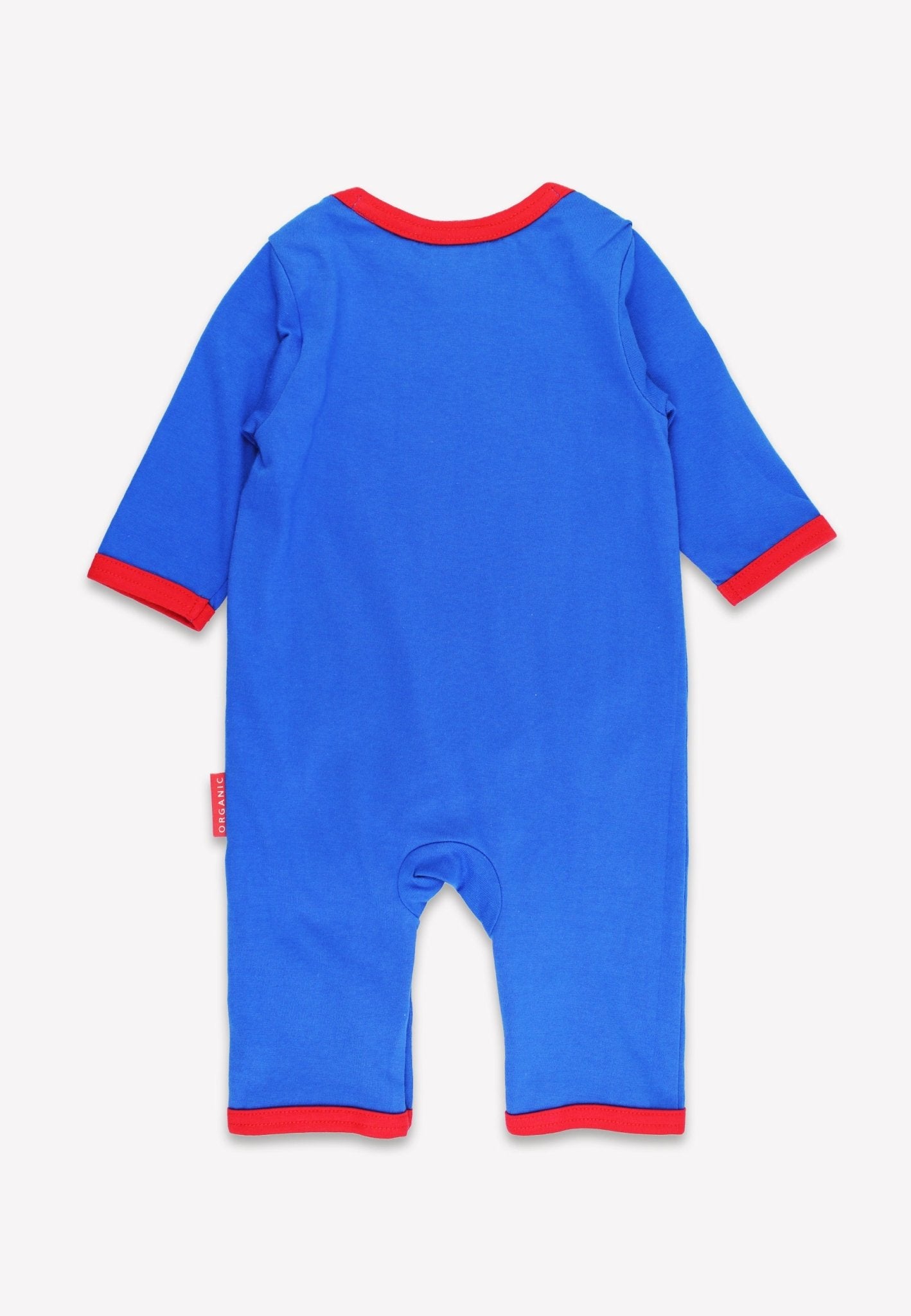 Organic Seagull Harbour Applique Blue Sleepsuit - Toby Tiger