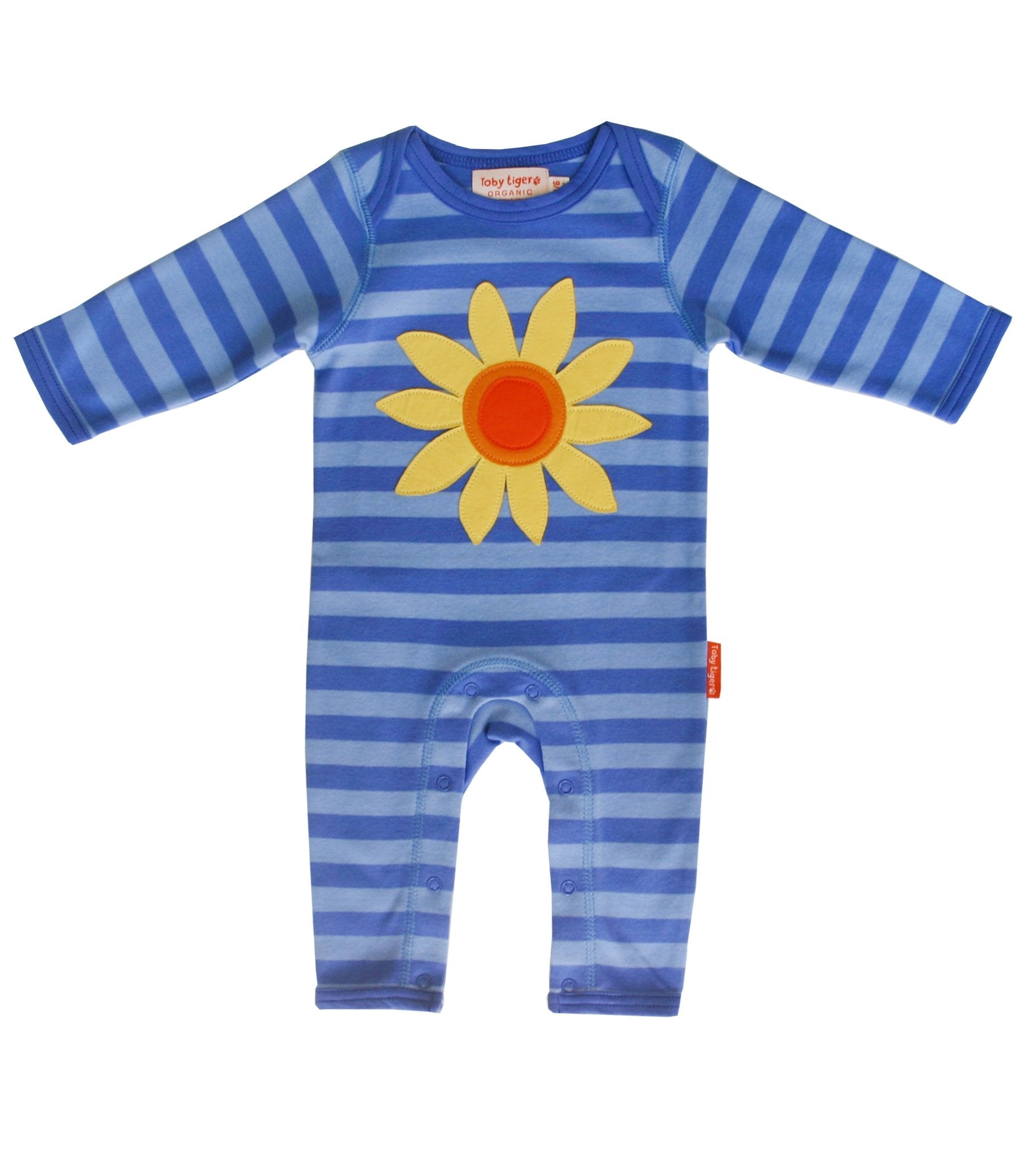 Organic Sunflower Applique Sleepsuit - Toby Tiger