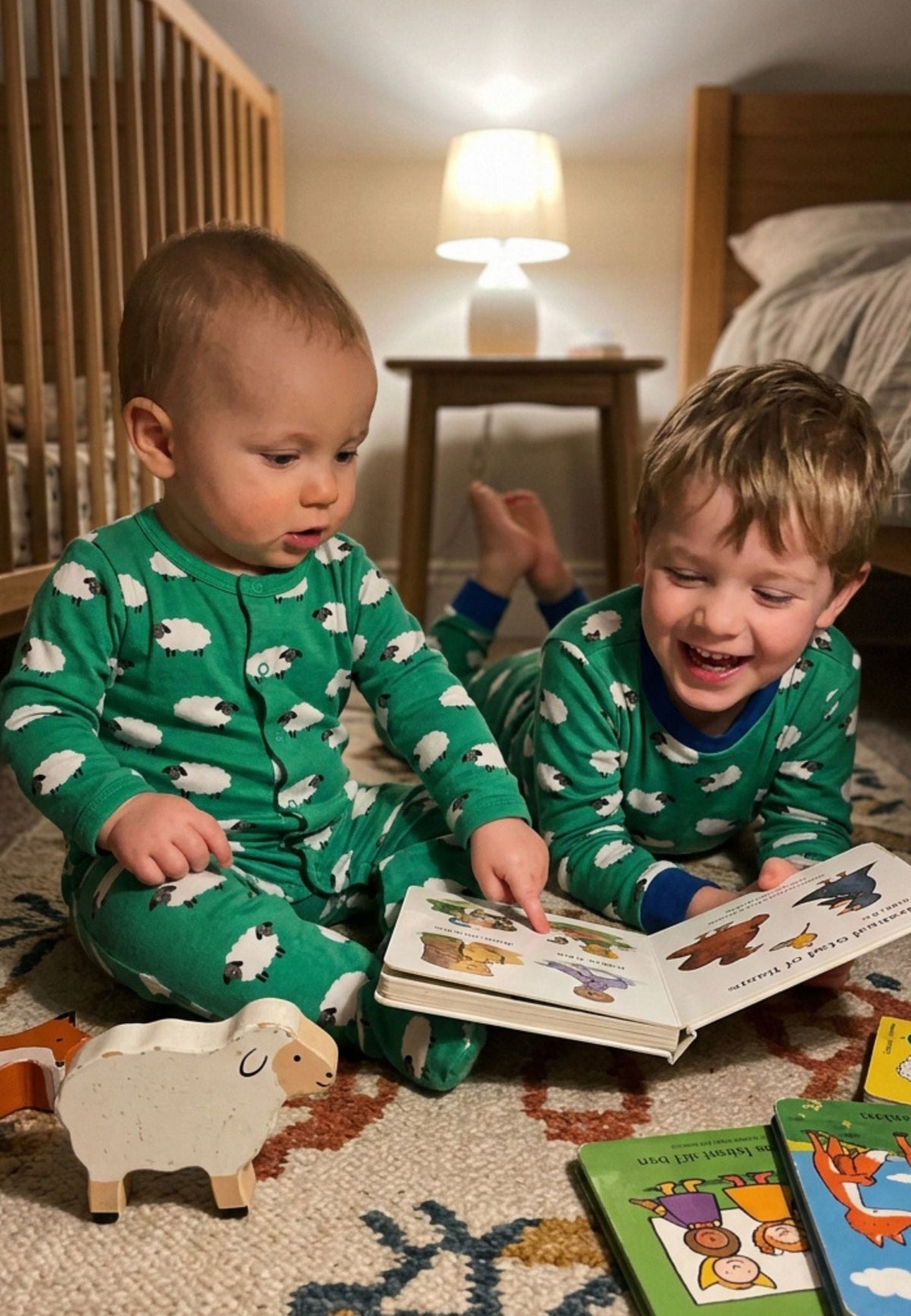 Organic Sheep Print Sleepsuit - Toby Tiger UK