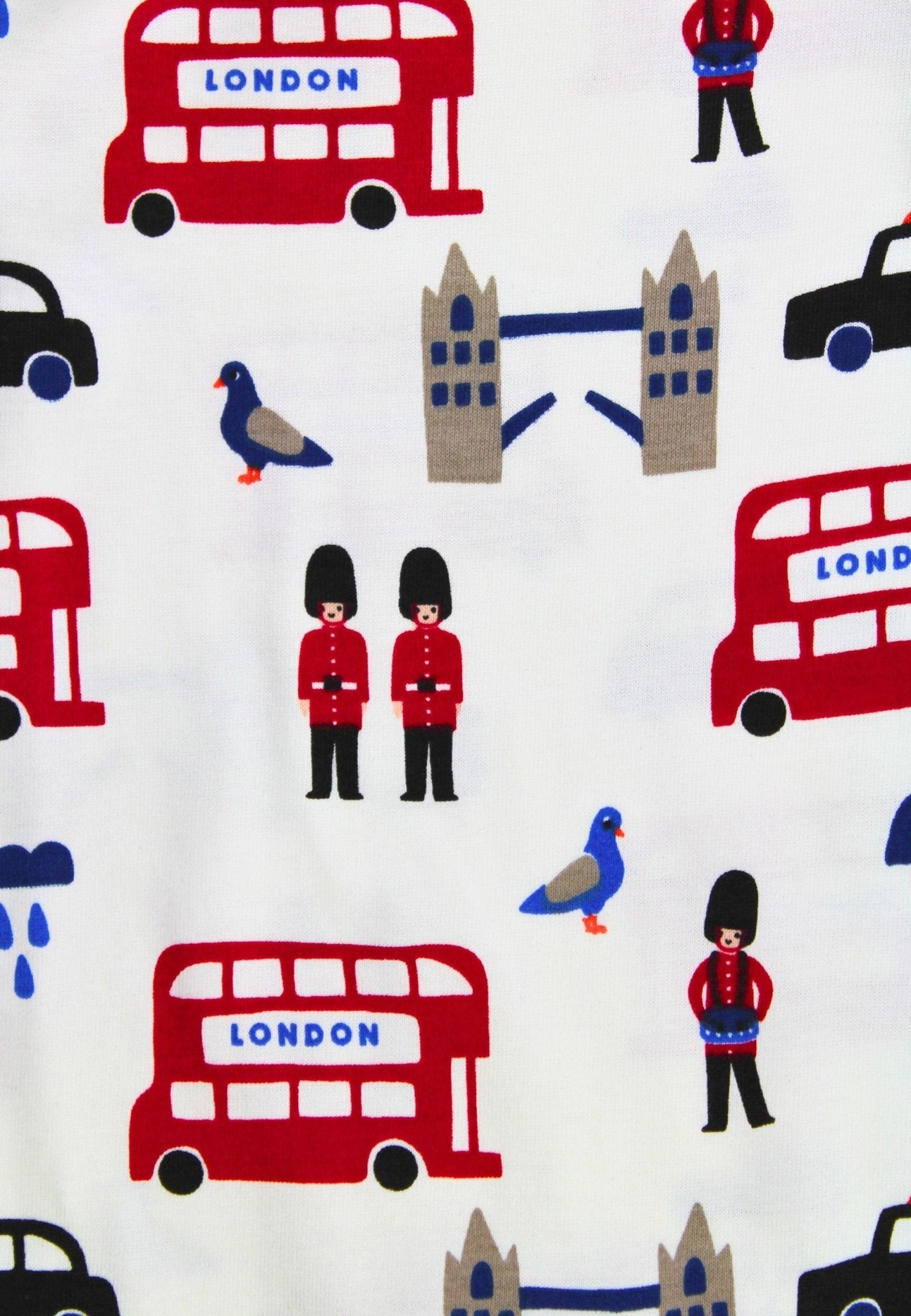 Organic London Print Sleepsuit - Toby Tiger