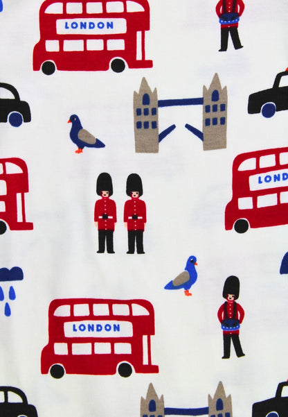 Organic London Print Sleepsuit - Toby Tiger