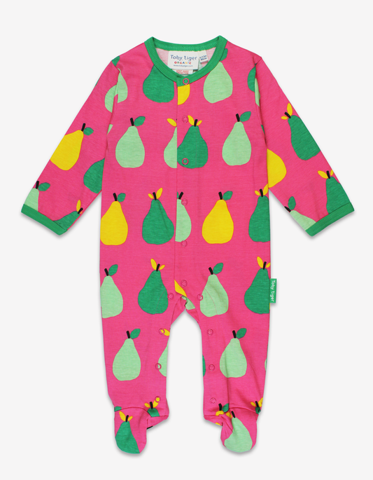 Organic Pear Print Babygrow