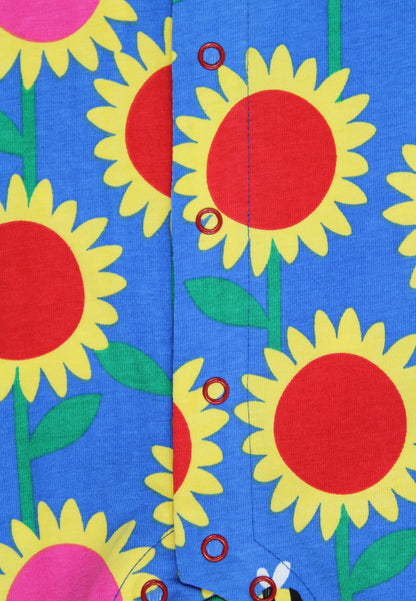 Organic Sunflower Bee Print Sleepsuit - Toby Tiger