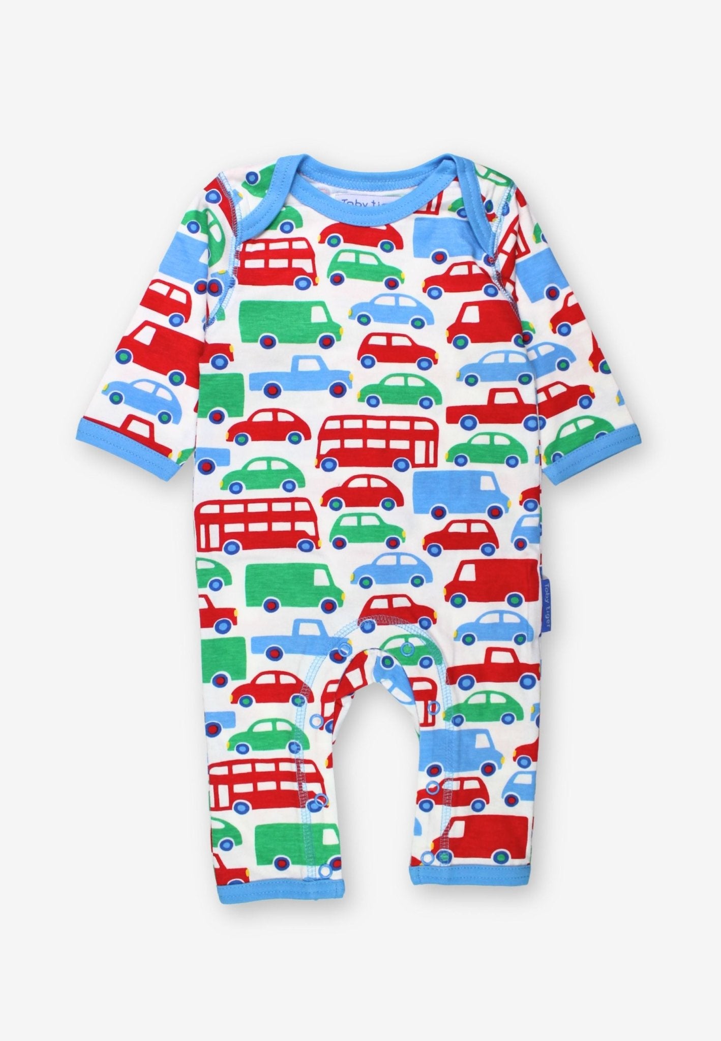 Organic Transport Printed Sleepsuit - Toby Tiger