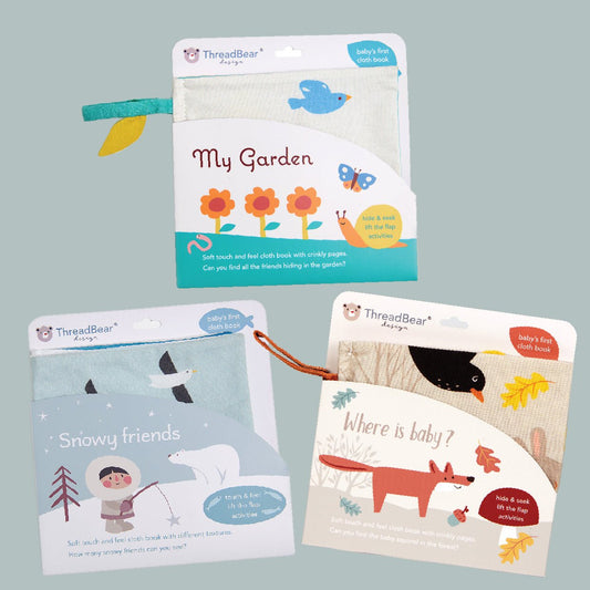 Baby Activity Book Set of 3 Bundle ( My Garden, Where is Baby, Snowy Friends) - Toby Tiger