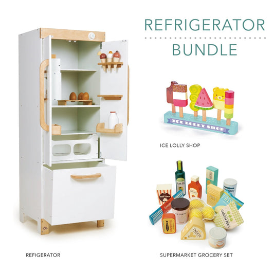 Fridge Bundle (Refrigerator, Ice Lolly Shop, Supermarket Grocery Set) - Toby Tiger