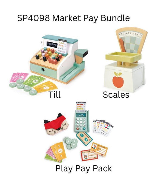 Market Shop Pay Bundle (Play Pay Pack, Scales, Till) - Toby Tiger