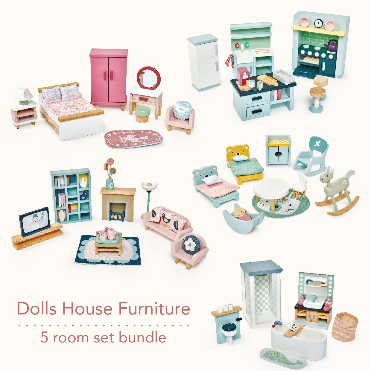 Furniture Bundle (5x Room Sets: Bathroom, Bedroom, Kitchen, Sitting Room, Childrens Bedroom) - Toby Tiger