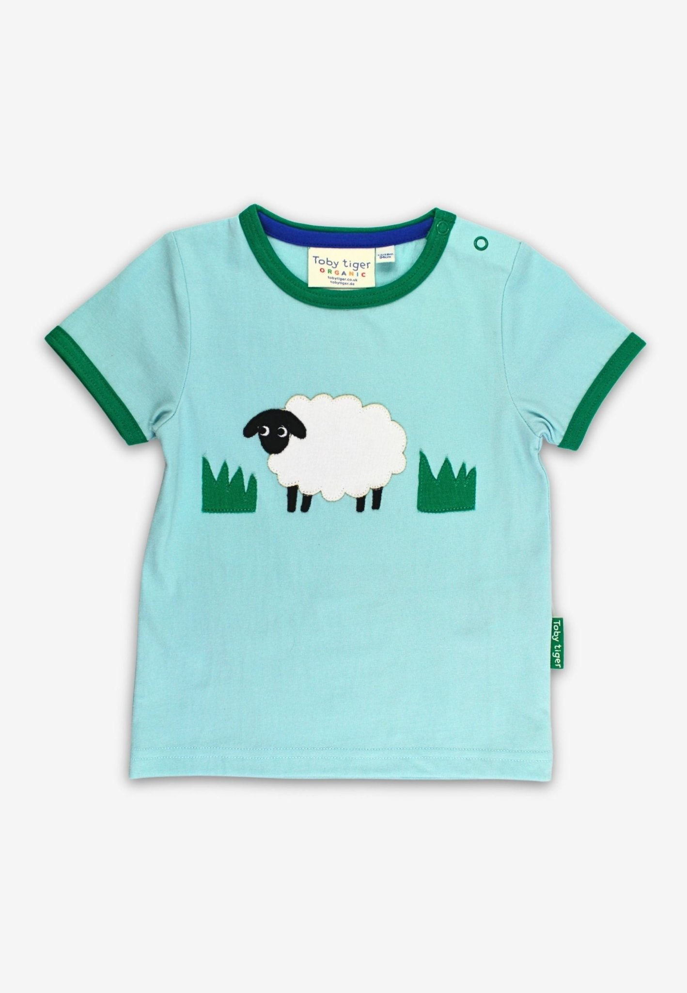 Organic Sheep Applique Short - Sleeved T-Shirt - Toby Tiger