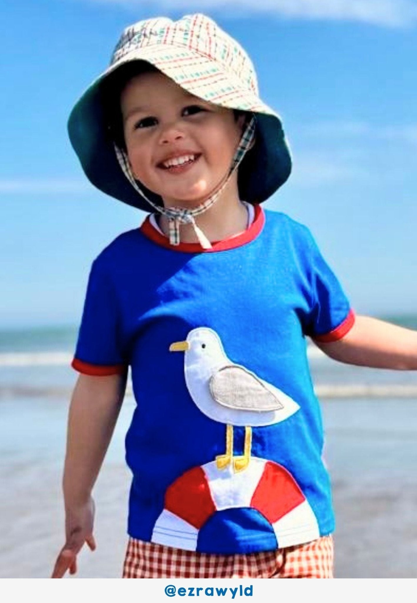 Organic Seagull Harbour Applique Short - Sleeved T-Shirt - Toby Tiger