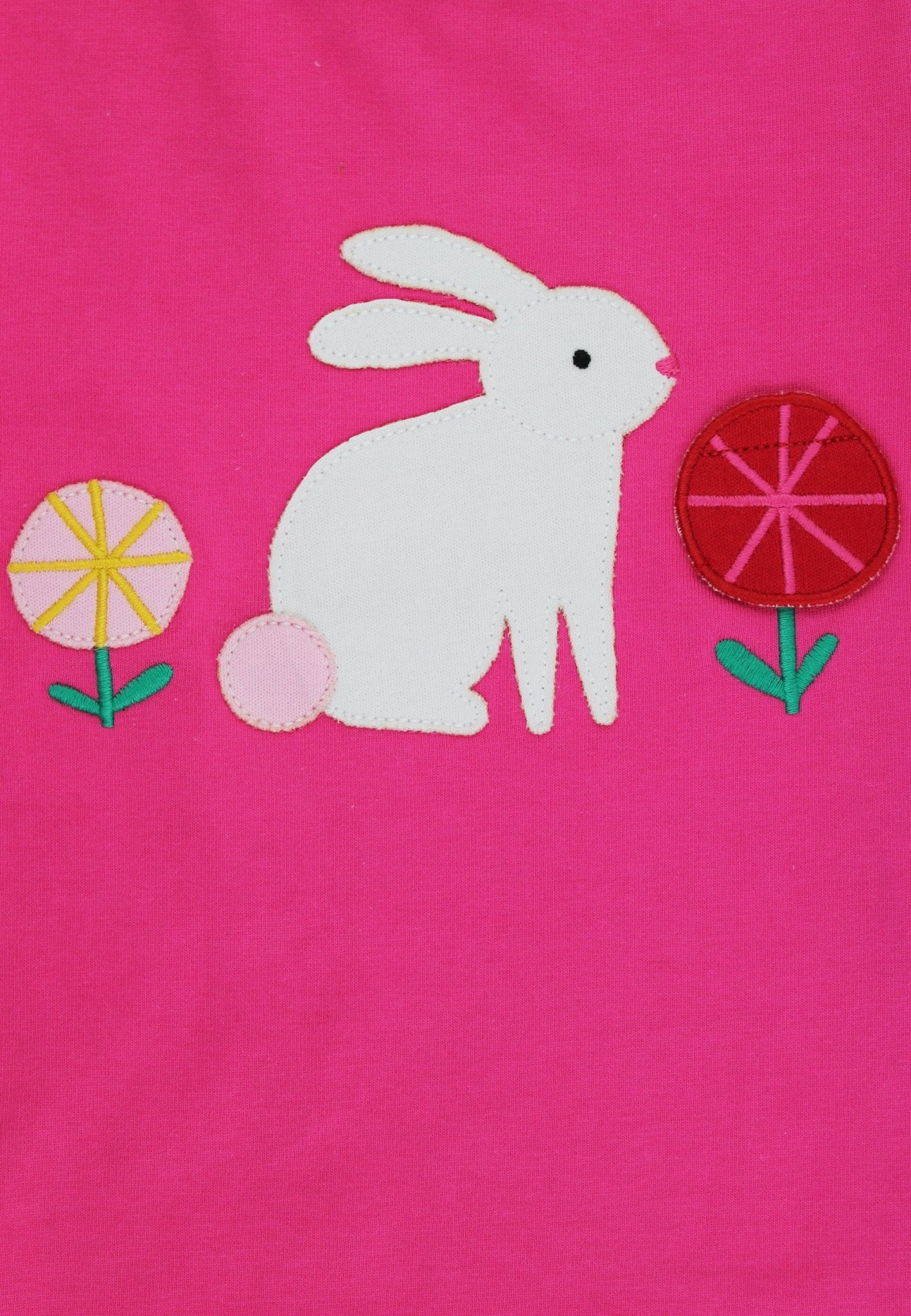 Organic Bunny Applique Lift The Flap Short - Sleeved T-Shirt - Toby Tiger