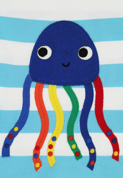 Organic Jellyfish Applique Short - Sleeved T-Shirt - Toby Tiger