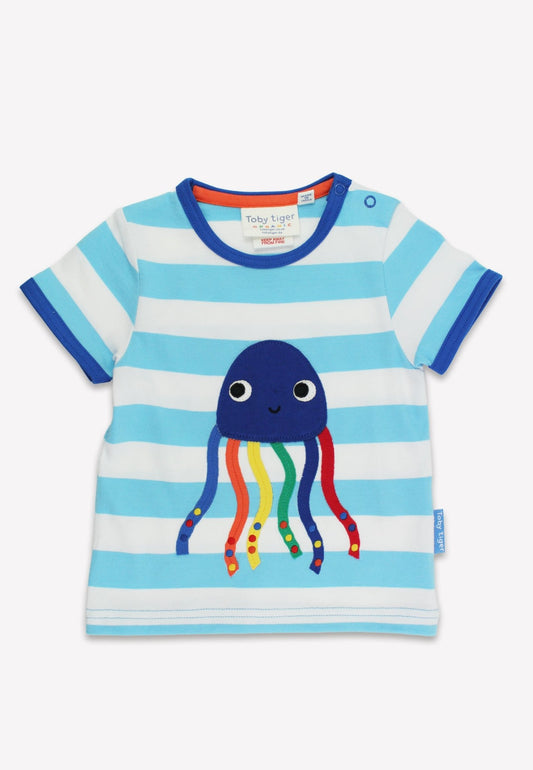 Organic Jellyfish Applique Short - Sleeved T-Shirt - Toby Tiger
