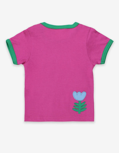 Organic Peacock Applique T-Shirt - Toby Tiger UK Retail