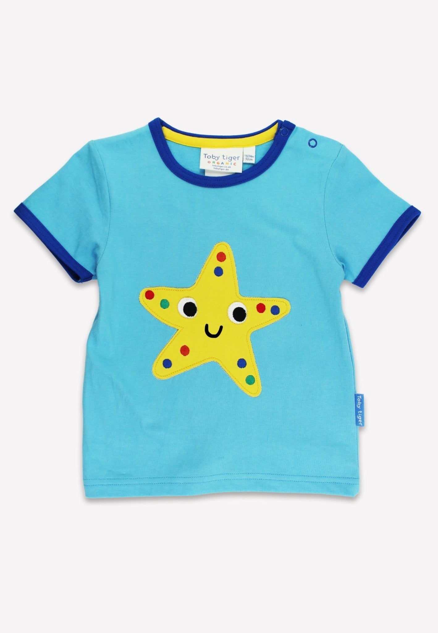 Organic Starfish Applique Short - Sleeved T-Shirt - Toby Tiger