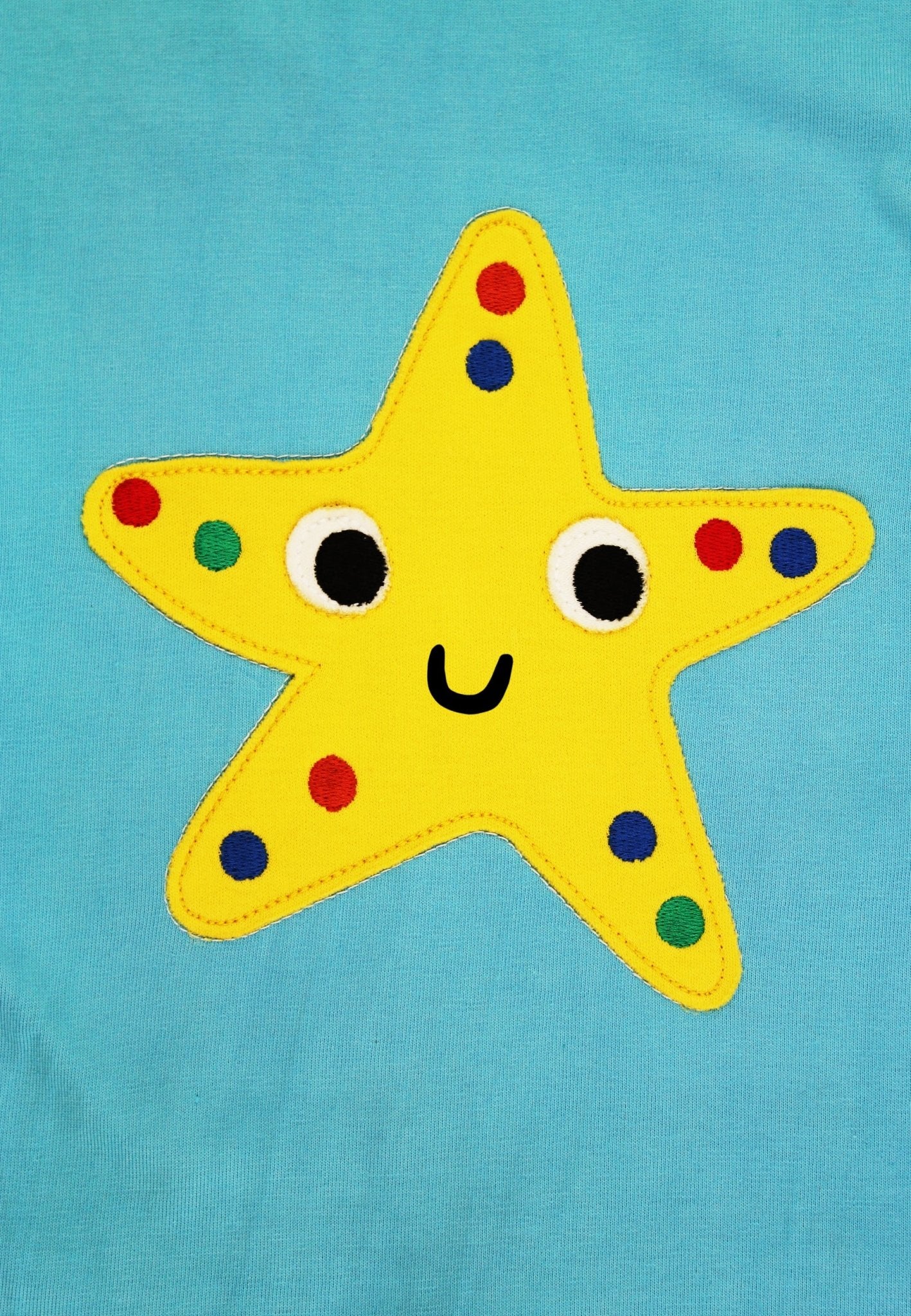 Organic Starfish Applique Short - Sleeved T-Shirt - Toby Tiger