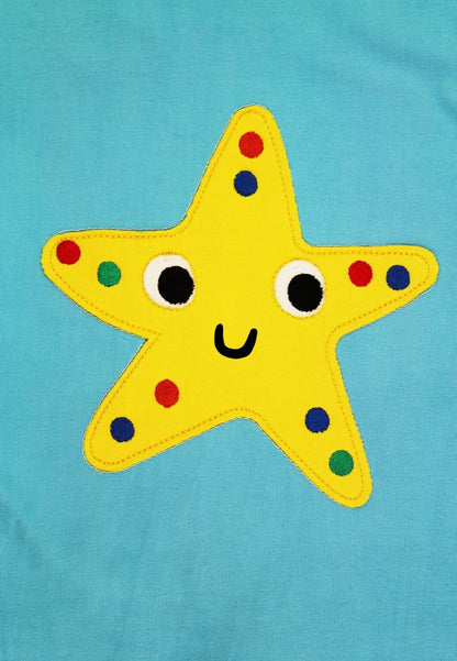 Organic Starfish Applique Short - Sleeved T-Shirt - Toby Tiger
