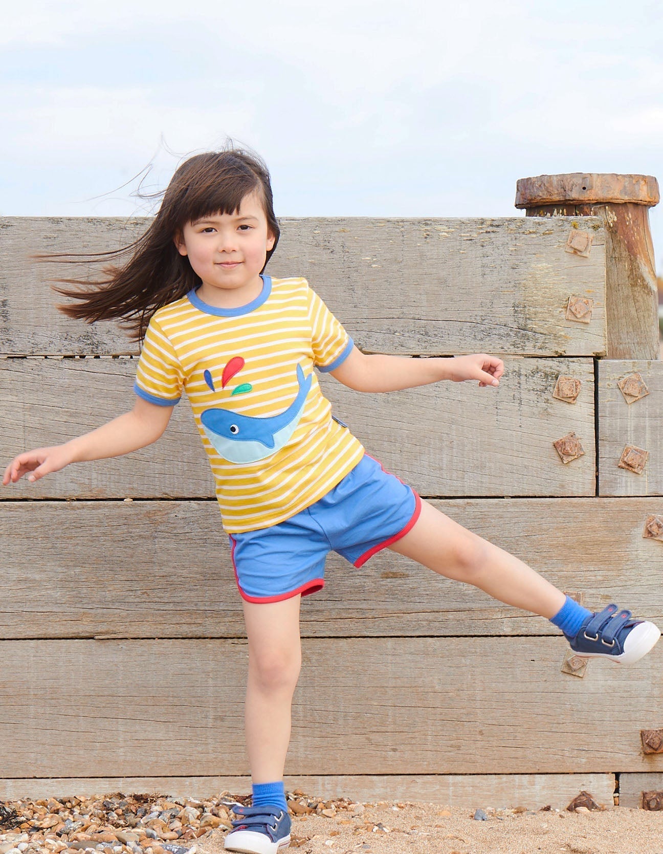 Organic Whale Applique Short Sleeved T Shirt