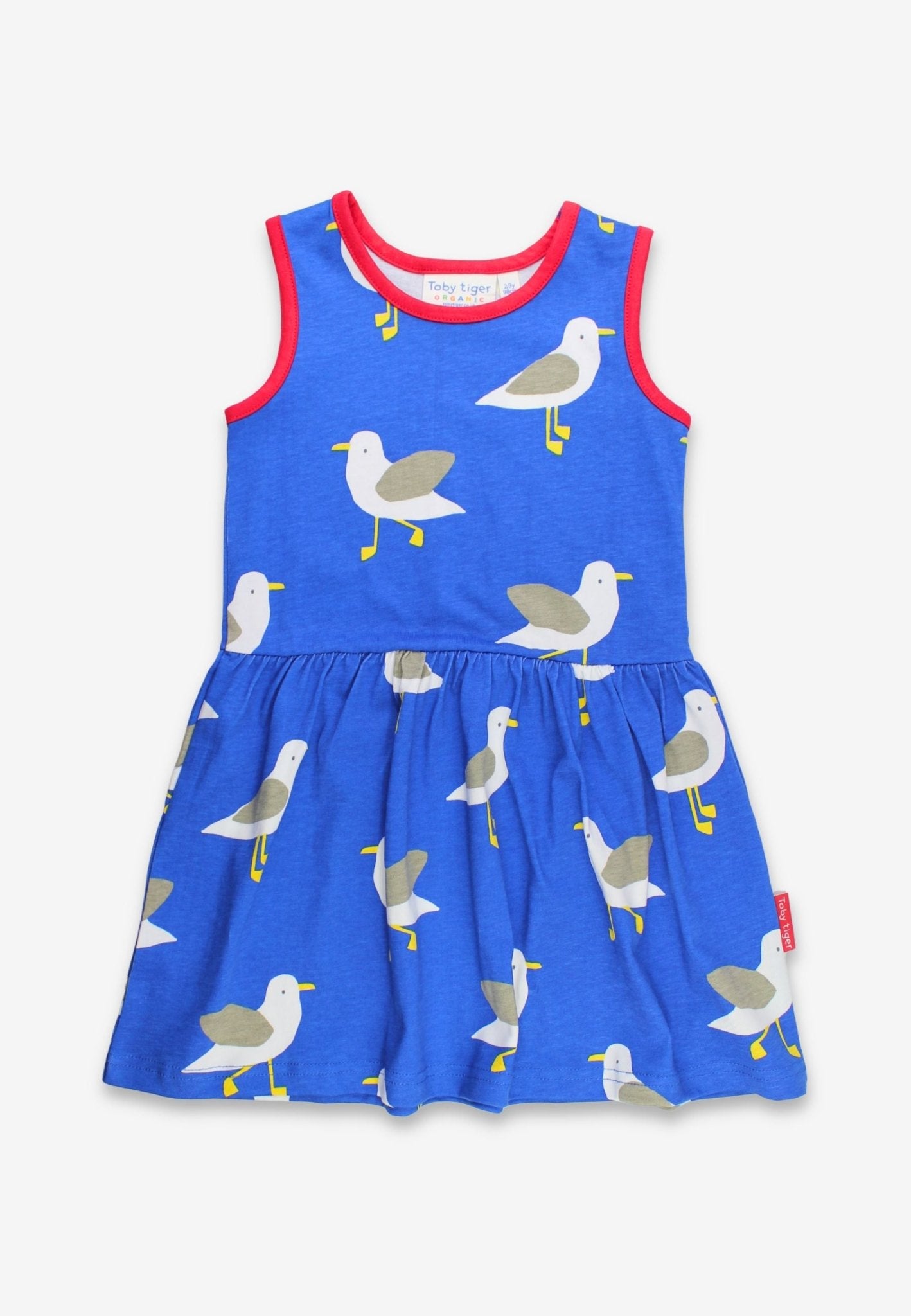 Organic Seagull Harbour Print Summer Dress - Toby Tiger