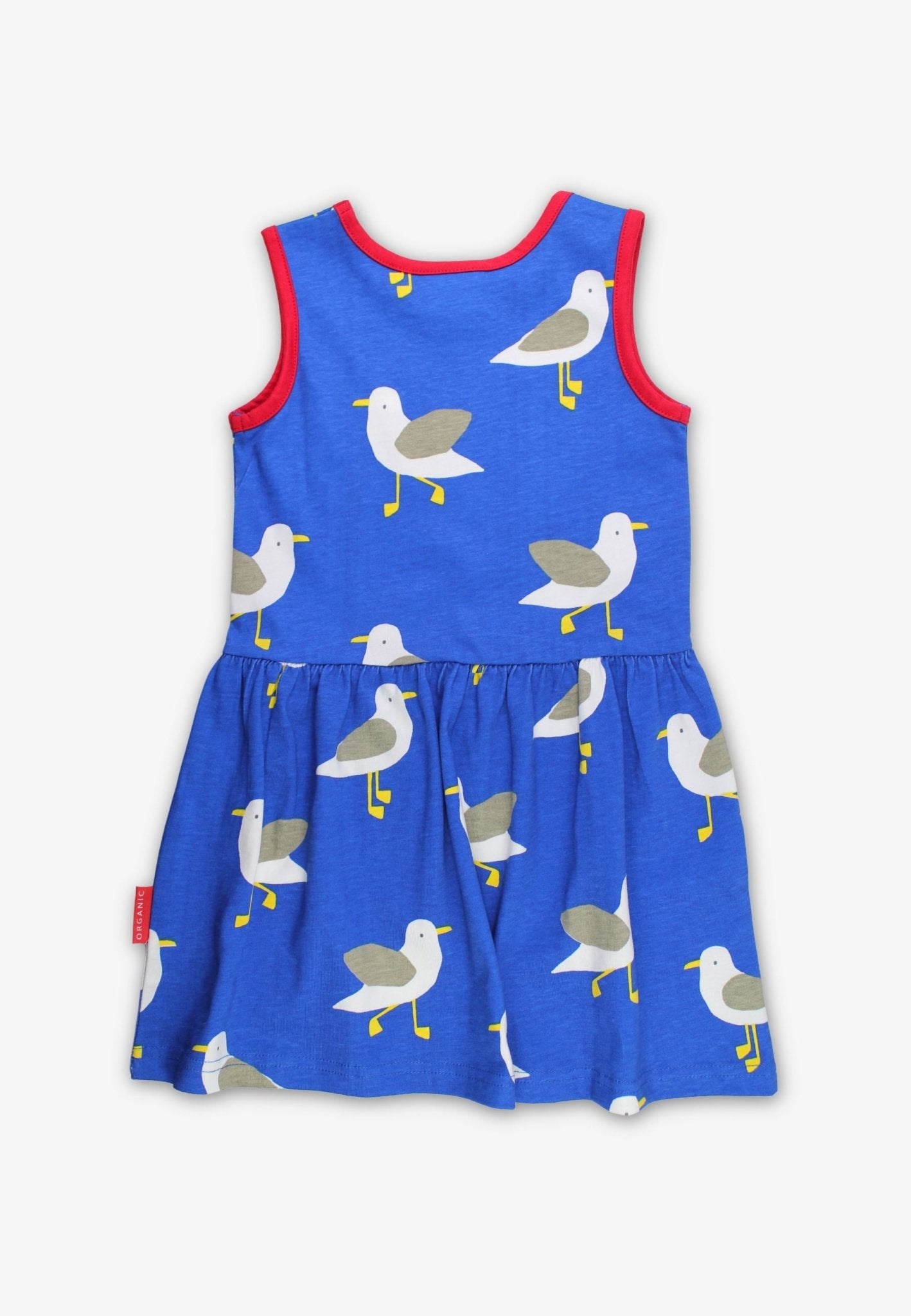 Organic Seagull Harbour Print Summer Dress - Toby Tiger