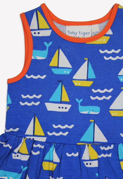 Organic St Ives Print Summer Dress - Toby Tiger