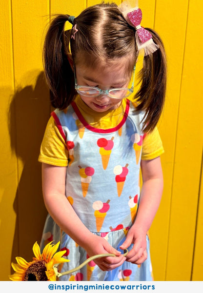 Organic Ice Cream Cones Print Summer Dress - Toby Tiger