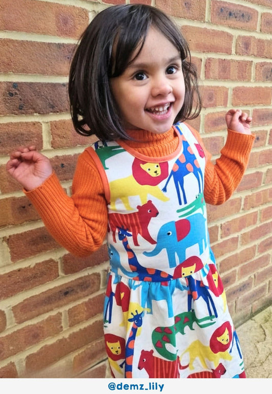 Organic Safari Print Summer Dress - Toby Tiger