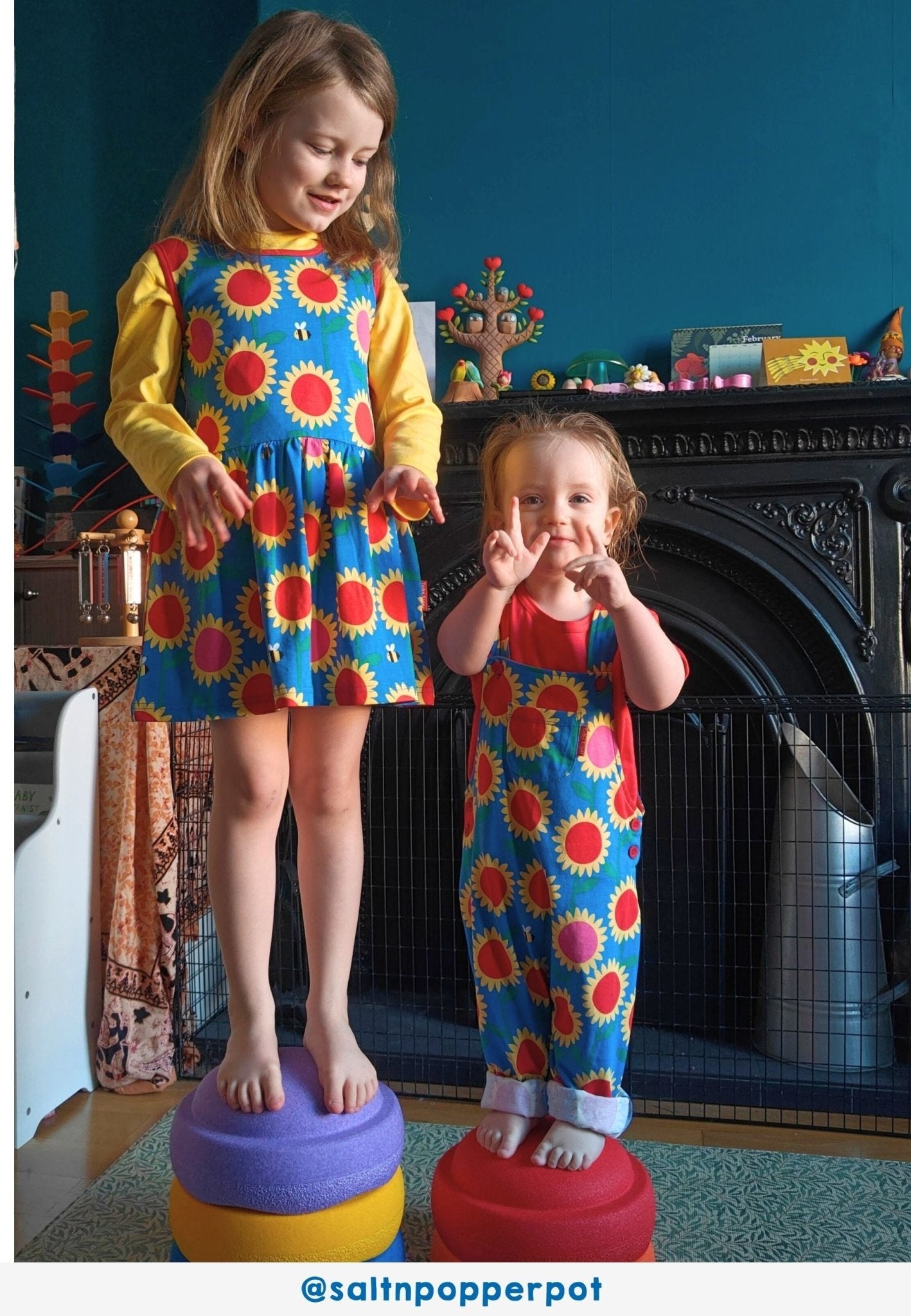 Organic Sunflower Bee Print Summer Dress - Toby Tiger