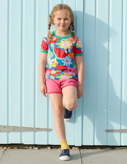 Organic Fruit Flower Print T-Shirt - Toby Tiger UK Retail