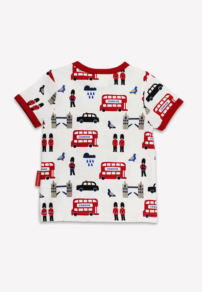 Organic London Print Short - Sleeved T-Shirt - Toby Tiger