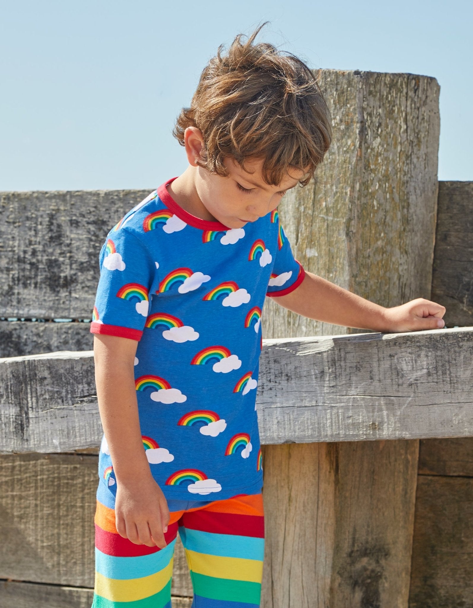 Organic Multi Rainbow Print Short-Sleeved T-Shirt