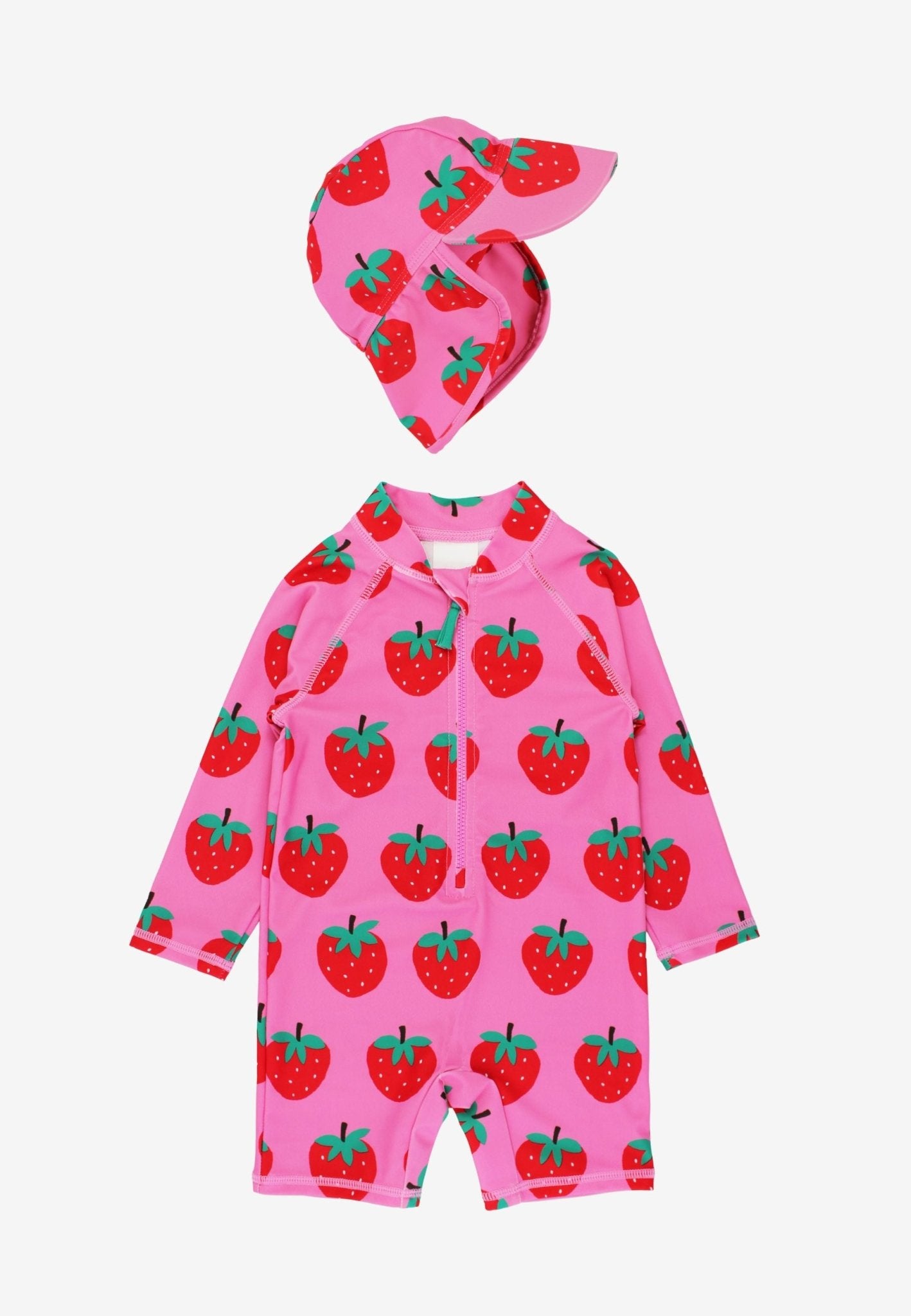 Strawberry Print Baby Swimsuit & Swim Hat Bundle - Toby Tiger