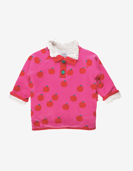 Organic Apple Print Fleece Sweatshirt