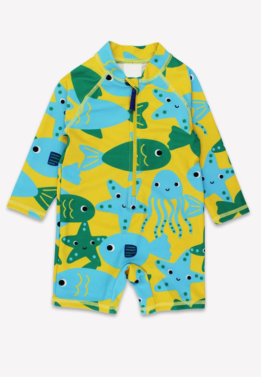 Under The Sea Print Baby Long - Sleeved Swimsuit - Toby Tiger
